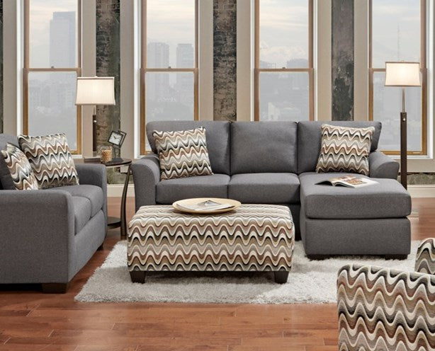 Metropolitan Slate Sofa Group with Chaise (Non-Reclining)