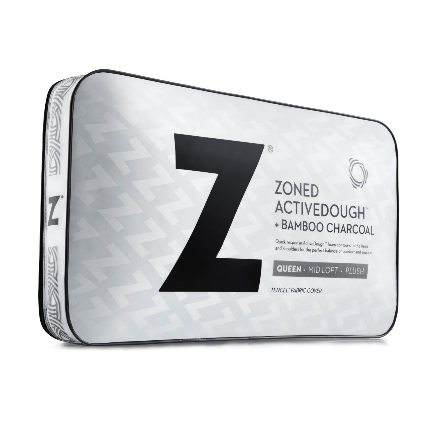 Activedough Z Zoned Memory Foam Plush Pillow w/ Gel Infused Charcoal - Thumbnail 4